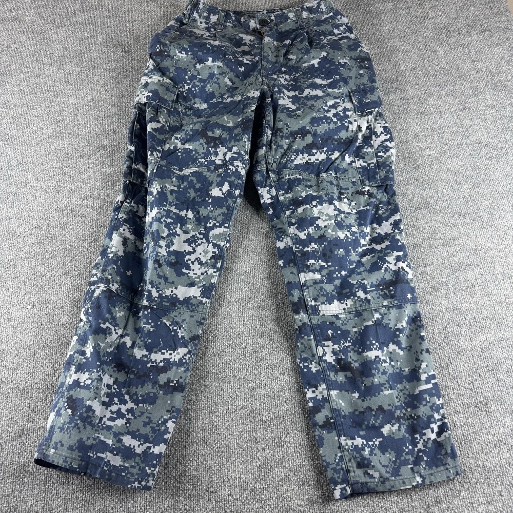 Navy Digital Camo Cargo Pants Mens S Short Blue USN Working M & M Mfg Military